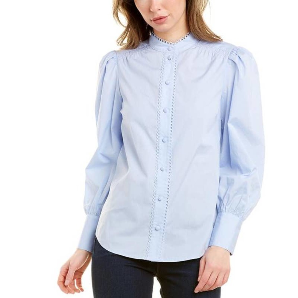 Derek Lam 10 Crosby NWT Zoe Pale Blue Button Down Shirt 14
